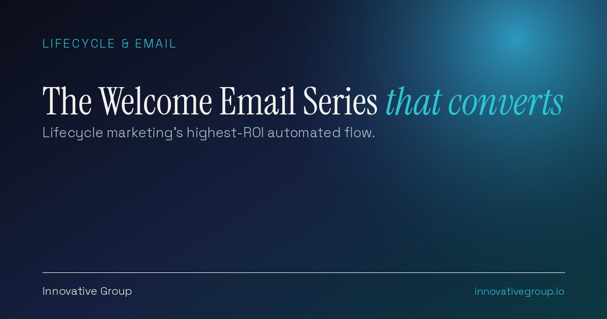 Welcome email series framework showing an automated onboarding email sequence for new subscribers
